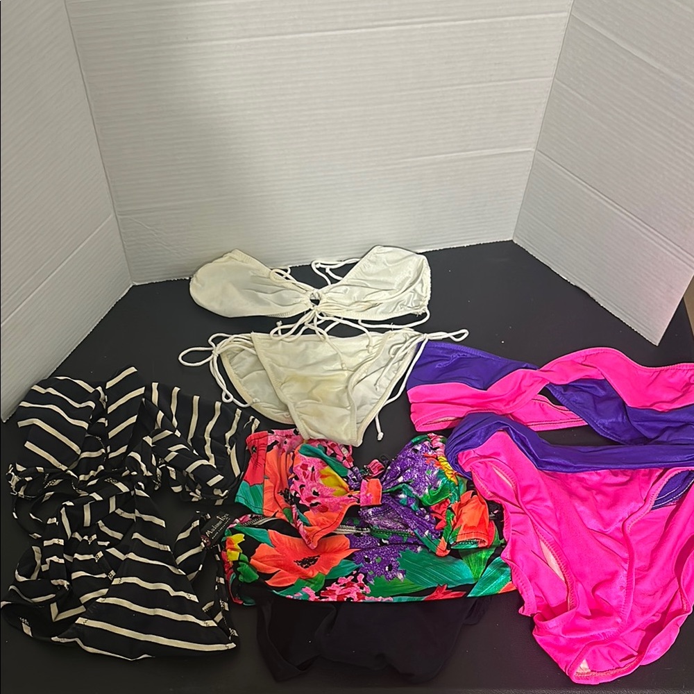 American Eagle Outfitters Bikini Set - Cream, Black, Pink, Purple, Green